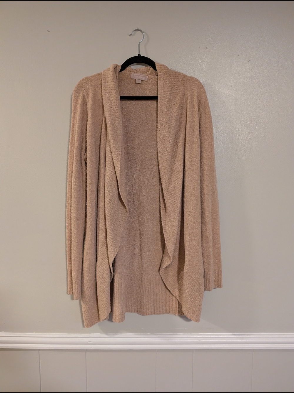 Barefoot Dreams Cozy‎ Tan Open-Front Sweater Size M